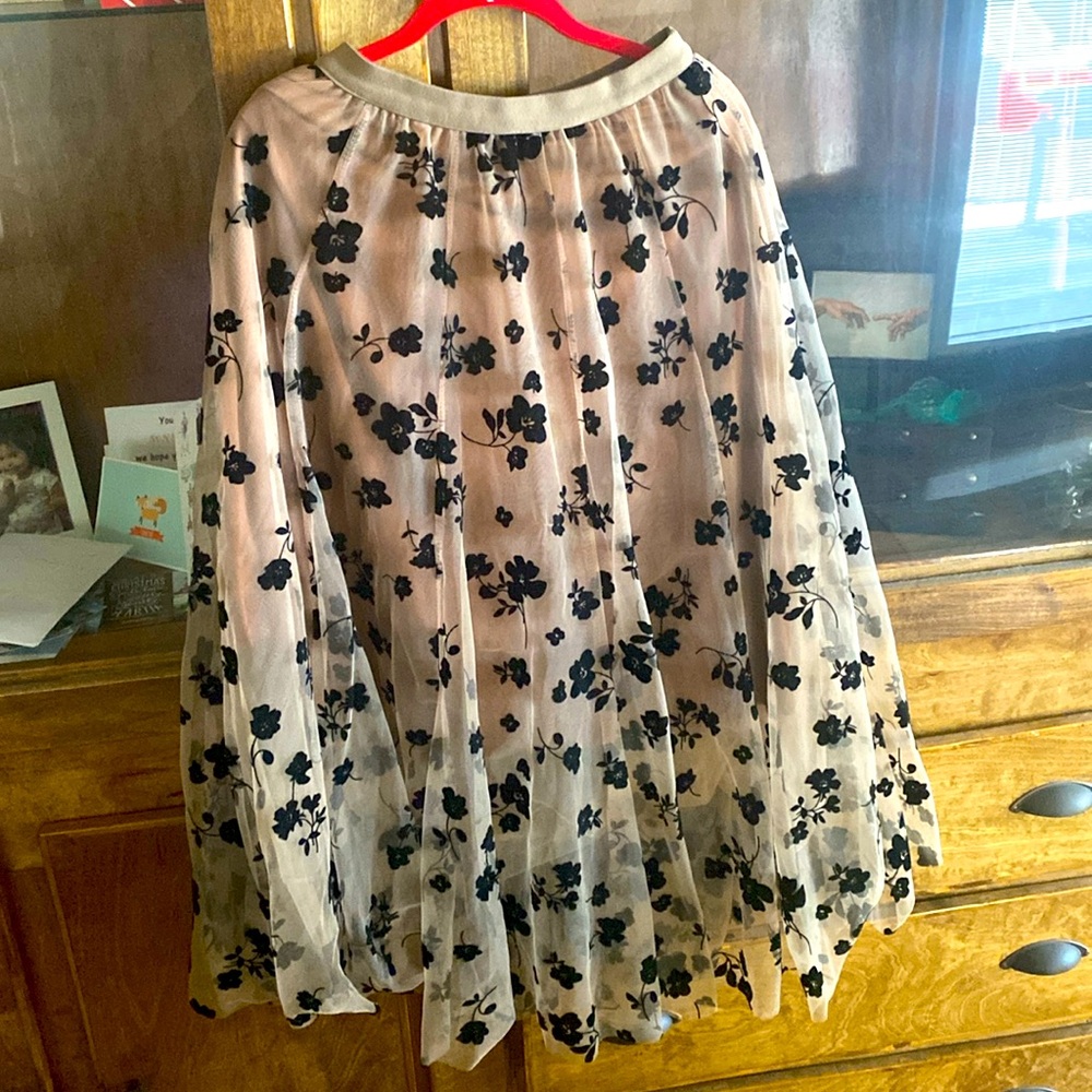 Floral Midi Tulle Skirt